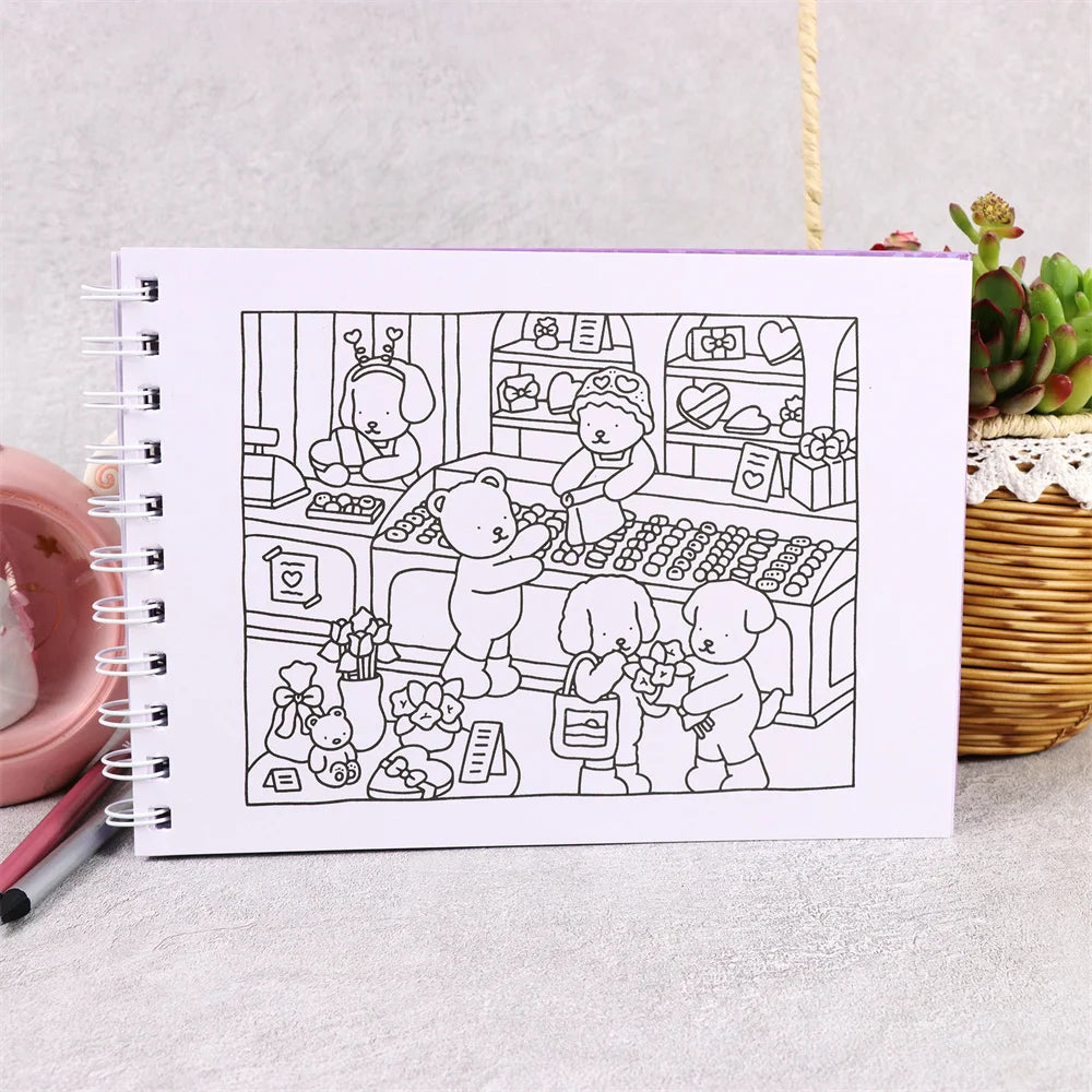 Livro de Colorir Bobbie Goods Aventuras Capa dura + Conjunto de Canetinhas 36 Cores