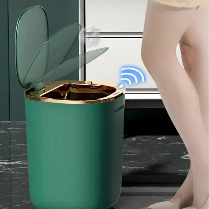 Lixeira para Banheiro e Cozinha Automática com Sensor Lenogue Recarregável Bateria Interna.