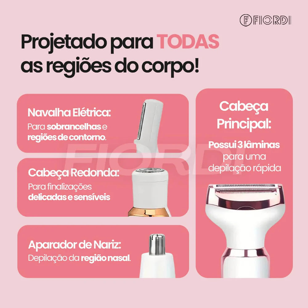 DermaFlex 4 em 1 Depilador Elétrico Indolor