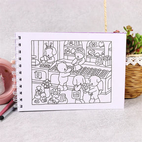 Livro de Colorir Bobbie Goods Aventuras Capa dura + Conjunto de Canetinhas 36 Cores