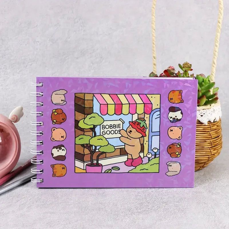 Livro de Colorir Bobbie Goods Aventuras Capa dura + Conjunto de Canetinhas 36 Cores