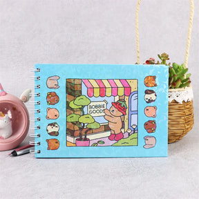 Livro de Colorir Bobbie Goods Aventuras Capa dura Cor Azul+ Conjunto de Canetinhas 36 Cores